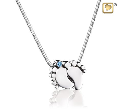 Blue Babyfeet (Silver) Ash Pendant