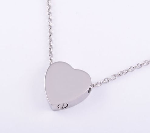 Plain Heart Ash Pendant (Stainless Steel)