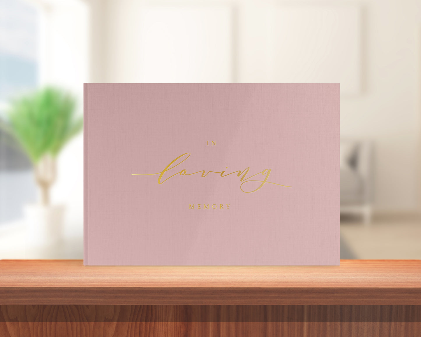 Dusty Pink Buckram Memorial Book Cover with Gift Box