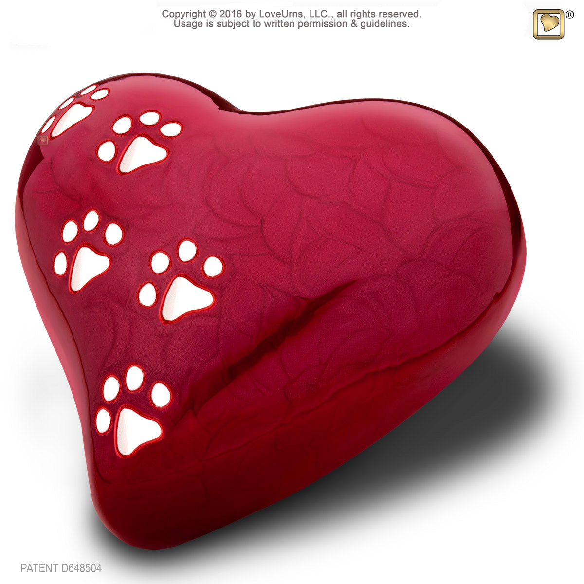 Heart Pearlescent Red Large