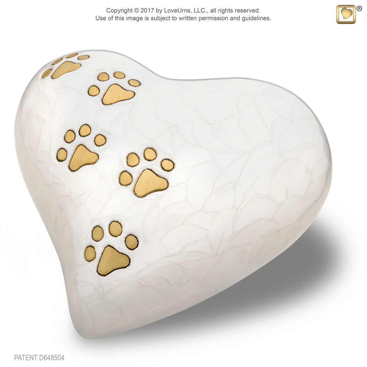 Heart Pearlescent White Large