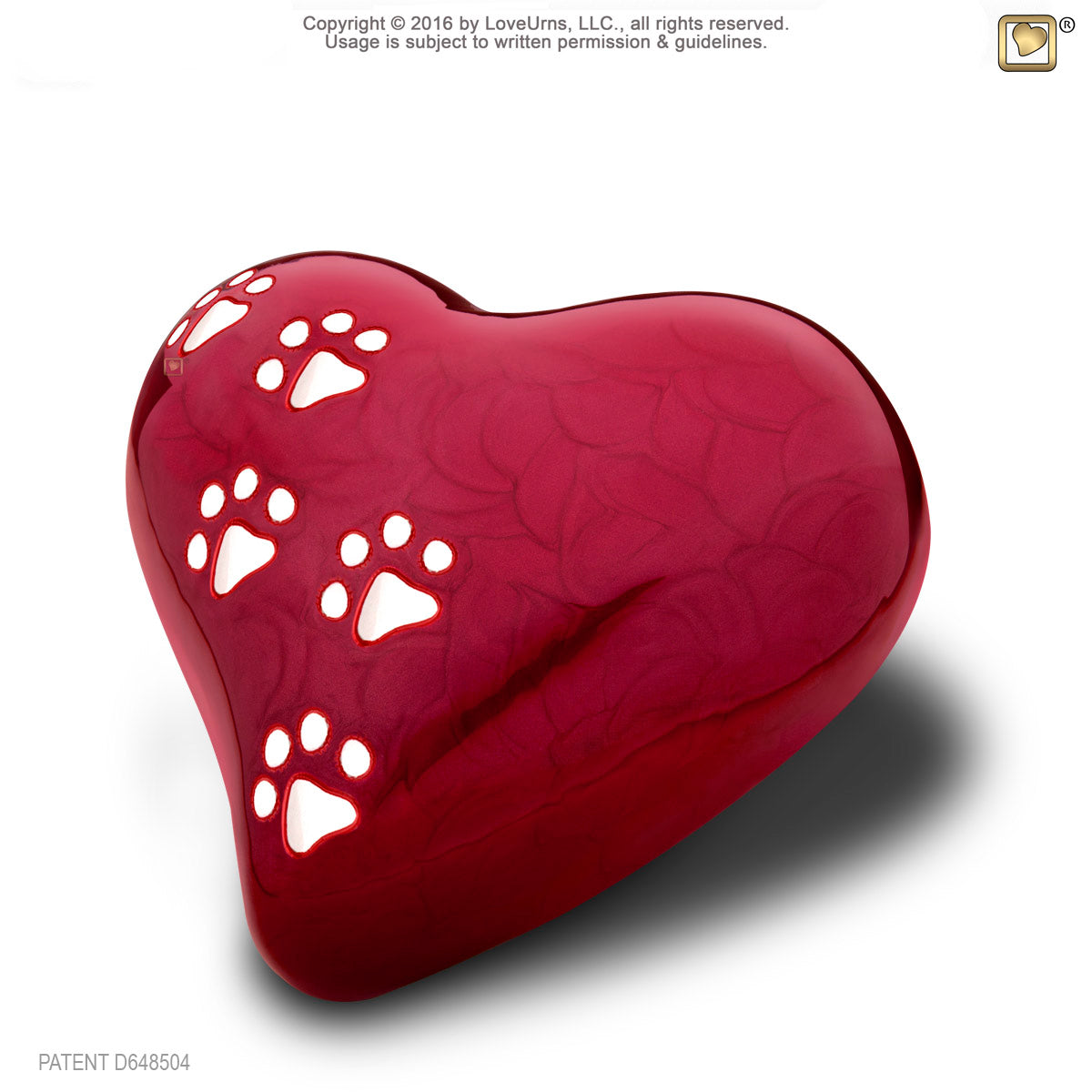 Heart Pearlescent Red Medium