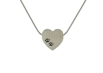 Heart Paw Prints PET Pewter