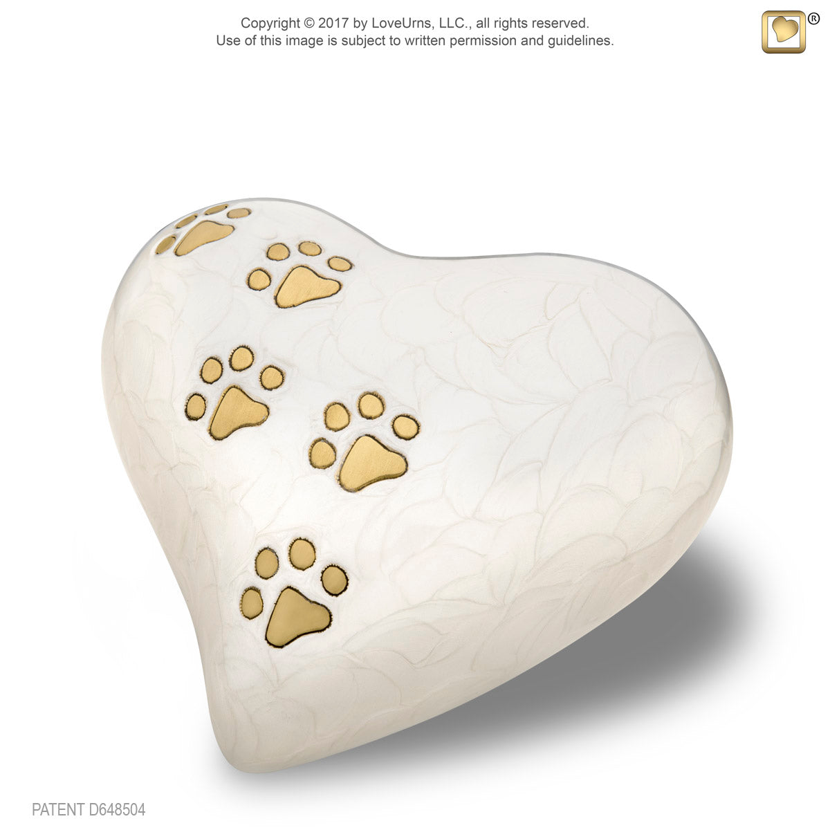 Heart Pearlescent White Medium