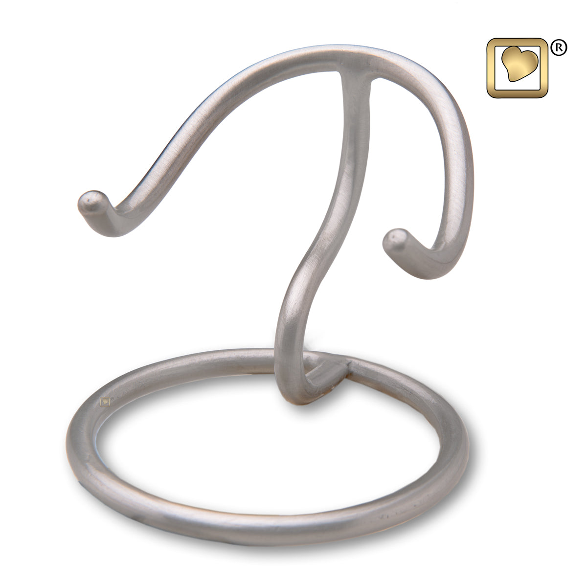 Brushed Pewter Pet Heart Stand Large