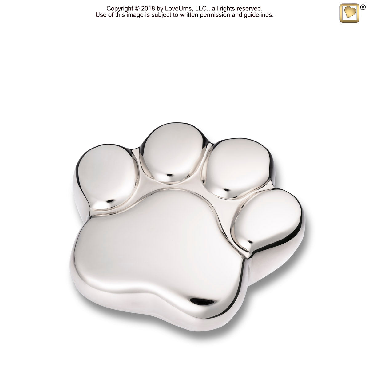 Paw Keepsake Shiny Pewter