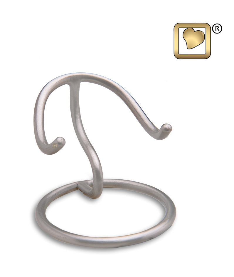 Brushed Pewter Pet Heart Stand Small