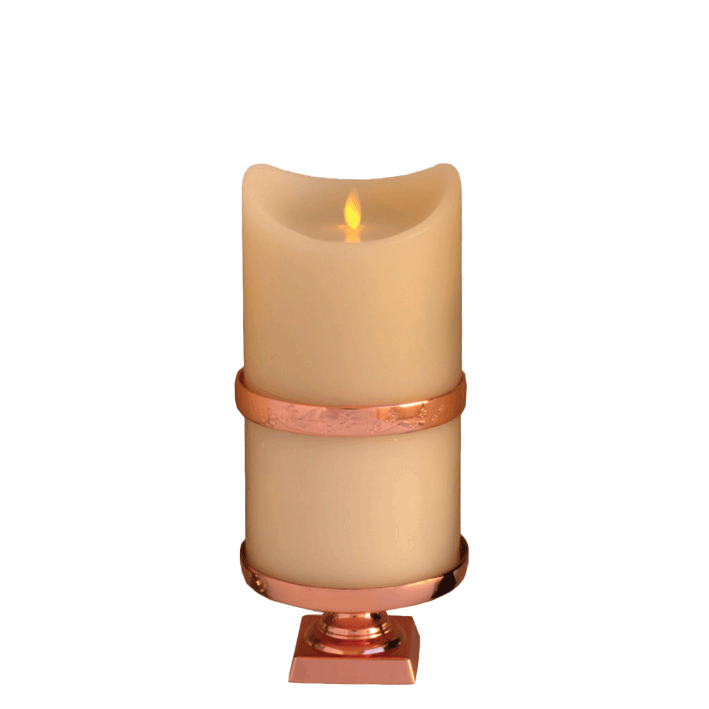 Pet Remembrance Candle With Rose Gold Base & Trim & Pet Footprints – Small