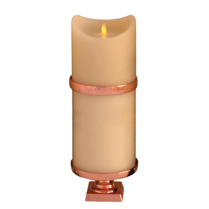 Pet Remembrance Candle With Rose Gold Base & Trim & Pet Footprints – Large