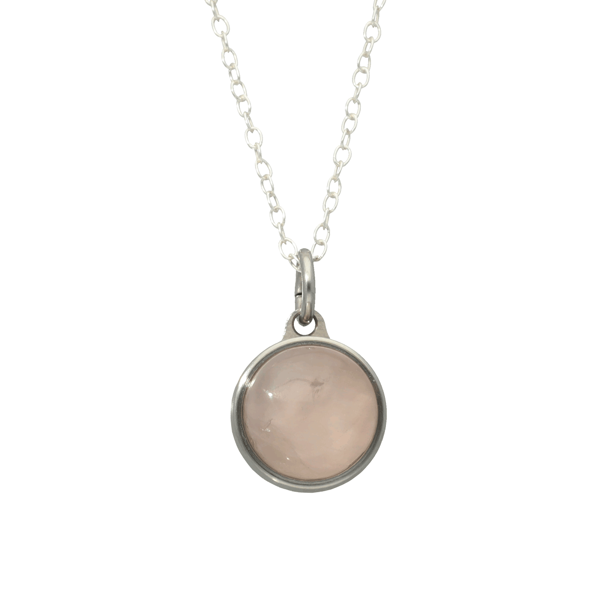 Rose Quartz Ash Pendant STEEL