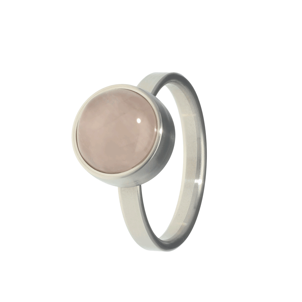 Rose Quartz Ring STEEL 18mm