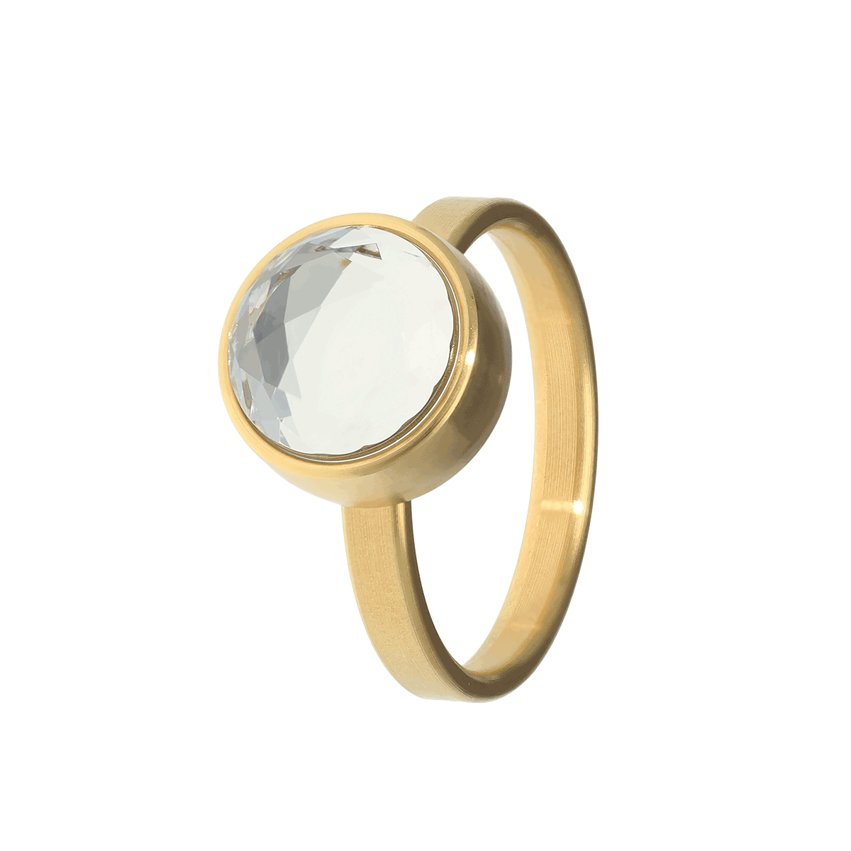 Crystal Faceted Ring GOLD 17mm