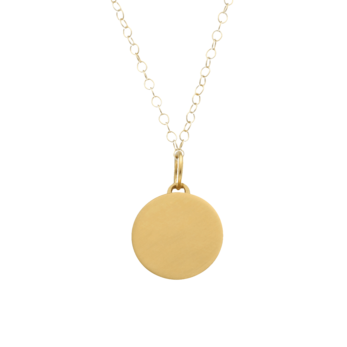 Plain Circle Engravable Ash Pendant GOLD