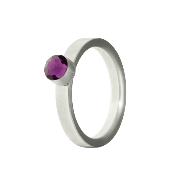 Amethyst Ring STEEL 18mm
