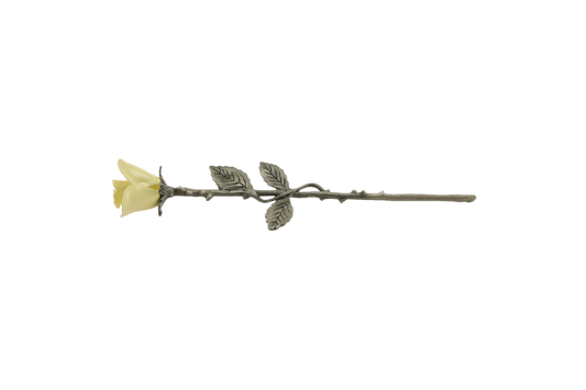 Rose Keepsake – Yellow (Pewter Stem)