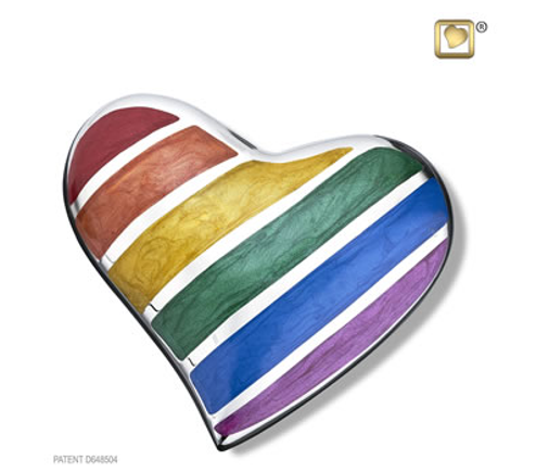 Rainbow Heart Urn