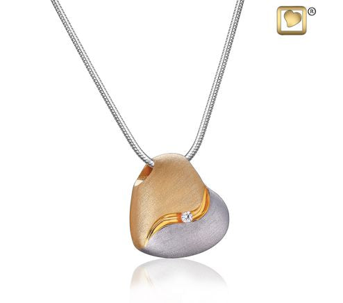 Heartfelt Silver-Gold Ash Pendant