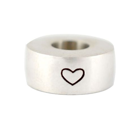 Round Love Heart Tribute Bead