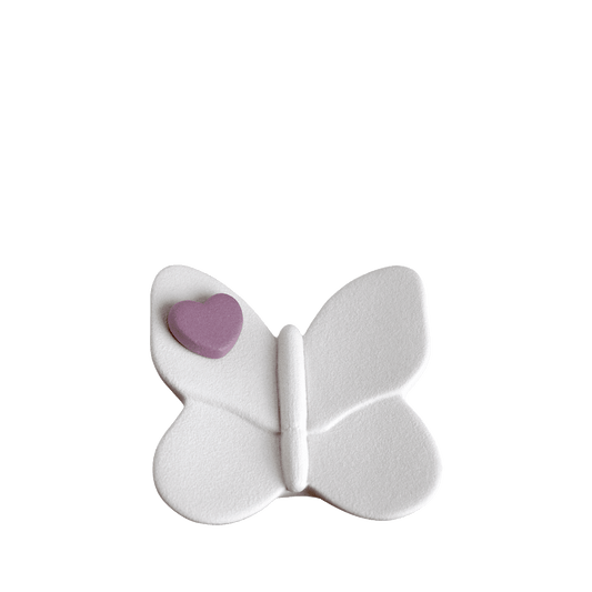 Butterfly With Heart White & Berry Keepsake