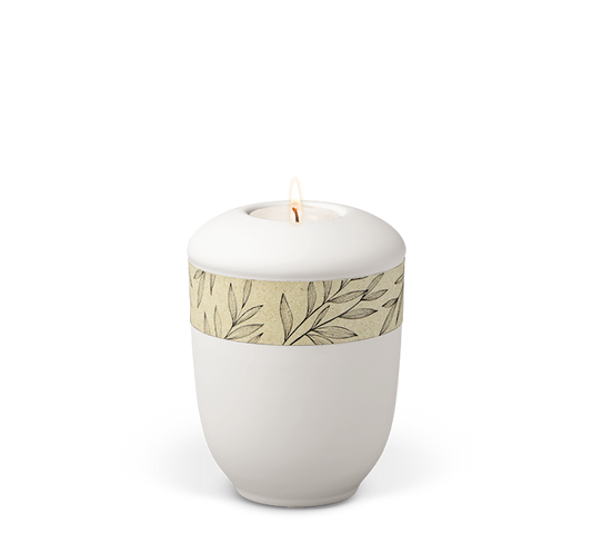 Leaves Grass Paper Ceramic Tealight