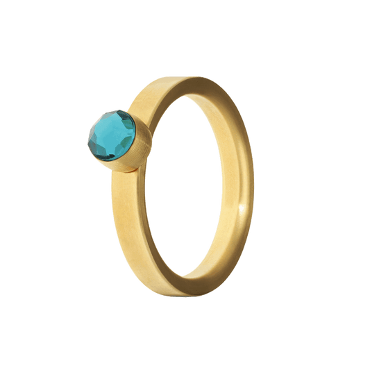 Blue Topaz GOLD Ring 17mm