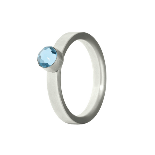 Aquamarine Ring STEEL 17mm