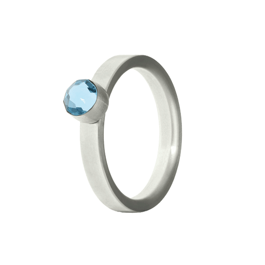 Aquamarine Ring STEEL 18mm