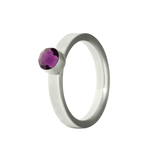 Amethyst Ring STEEL 17mm